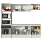 Armário de Cozinha Completa 240cm Branco/Preto Diamante Madesa