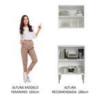 Kit com Armário Aéreo e Balcão 64cm Branco Emilly Madesa