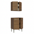 Kit com Armário Aéreo e Balcão 64cm Rustic Emilly Madesa