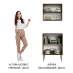 Kit com Armário Aéreo e Balcão 64cm Rustic/Branco Emilly Madesa