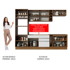 Armário de Cozinha Completa 290cm Rustic/Branco/Crema Vicenza Madesa
