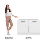 Balcão Gabinete de Pia Madesa Agata 120 x 60 cm 2 Portas (Sem Tampo) Branco