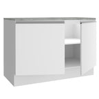 Balcão Gabinete Madesa Glamy 120 x 60 cm 2 Portas (Com Tampo) Branco