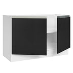 Balcão Gabinete de Pia 120 x 60 cm 2 Portas (Sem Tampo) Branco/Preto Glamy Madesa