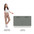 Balcão Gabinete de Pia Madesa Agata 120 x 60 cm 2 Portas (Sem Tampo) Branco/Cinza