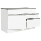 Balcão Gabinete 120 x 60 cm 1 Porta 2 Gavetas Branco (Com Tampo) Glamy Madesa