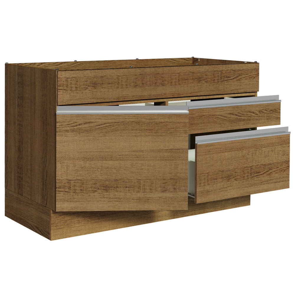 Balcão Gabinete de Pia 120 x 60 cm 1 Porta 2 Gavetas Rustic (Sem Tampo) Glamy Madesa