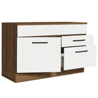 Balcão Gabinete 120 x 60 cm 1 Porta 2 Gavetas Rustic/Branco (Com Tampo) Agata Madesa