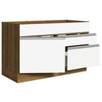 Balcão Gabinete de Pia 120 x 60 cm 1 Porta 2 Gavetas Rustic/Branco (Sem Tampo) Glamy Madesa