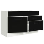 Balcão Gabinete de Pia 120 x 60 cm 1 Porta 2 Gavetas Branco/Preto (Sem Tampo) Agata Madesa
