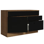 Balcão Gabinete 120 x 60 cm 1 Porta 2 Gavetas Rustic/Preto (Com Tampo) Agata Madesa