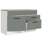 Balcão Gabinete 120 x 60 cm 1 Porta 2 Gavetas Branco/Cinza (Com Tampo) Agata Madesa