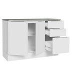 Balcão Cozinha 120 x 60 cm 2 Portas e 3 Gavetas (Com Tampo) Branco Stella Madesa