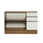 Balcão Gabinete de Pia Madesa Glamy 120 x 60 cm 2 Portas e 3 Gavetas (Sem Tampo) Rustic/Branco