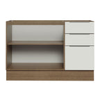 Balcão Gabinete de Pia Madesa Stella 120 x 60 cm 2 Portas e 3 Gavetas (Sem Tampo) Rustic/Branco