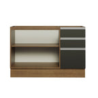 Balcão Gabinete de Pia Madesa Glamy 120 x 60 cm 2 Portas e 3 Gavetas (Sem Tampo) Rustic/Preto