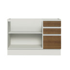 Balcão Gabinete de Pia Madesa Glamy 120 x 60 cm 2 Portas e 3 Gavetas (Sem Tampo) Branco/Rustic
