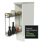 Balcão Porta-Temperos 20 x 60 cm (Com Tampo) para Cozinhas Branco Madesa