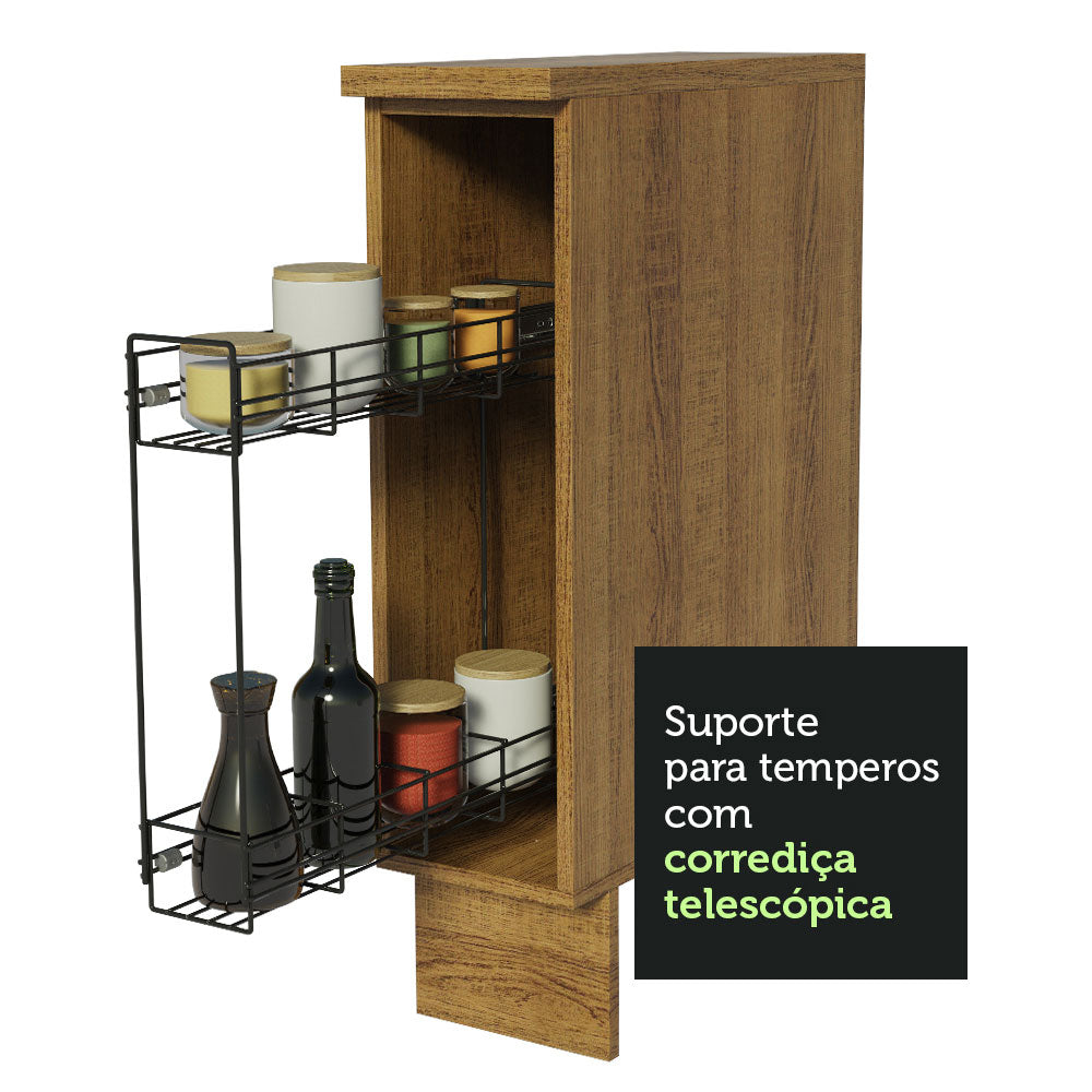 Balcão Porta-Temperos 20 x 60 cm (Com Tampo) para Cozinhas Rustic Madesa