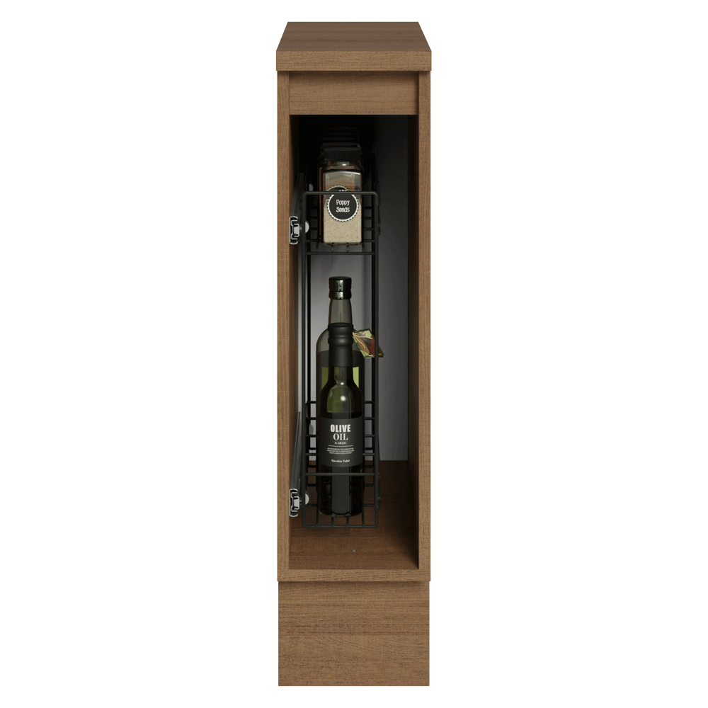 Balcão Porta-Temperos 20 x 60 cm 1 Porta (Com Tampo) Rustic/Cinza Lux Madesa