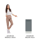 Balcão Madesa Agata 35 x 60 cm 1 Porta (Sem Tampo) Branco/Cinza