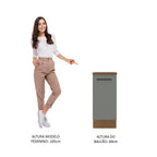 Balcão Madesa Agata 35 x 60 cm 1 Porta (Com Tampo) Rustic/Cinza