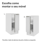 Balcão de Cozinha 35 x 60 cm 1 Porta (Sem Tampo) Branco/Branco Veludo Lux Madesa