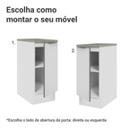 Balcão 35 x 60 cm 1 Porta (Com Tampo) Branco/Branco Veludo Lux Madesa