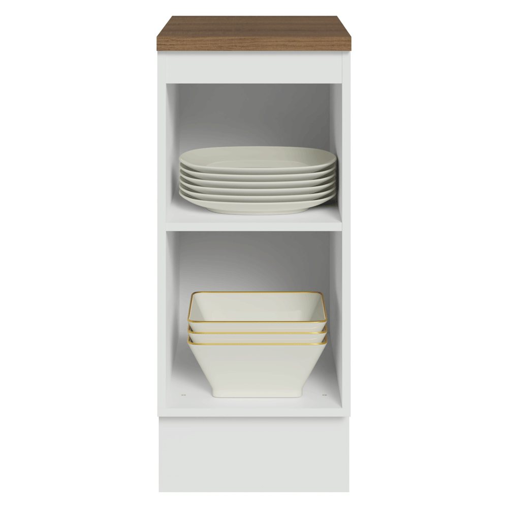 Balcão de Cozinha 35 x 60 cm 1 Porta Branco Tampo Rustic Agata Madesa