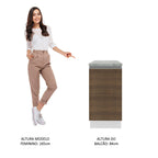 Balcão Madesa Glamy 40 x 60 cm 1 Porta (Com Tampo) Branco/Rustic