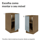 Balcão de Cozinha 40 x 60 cm 1 Porta (Sem Tampo) Rustic/Cinza Lux Madesa