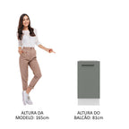 Balcão Madesa Agata 40 x 60 cm 1 Porta (Sem Tampo) Branco/Cinza