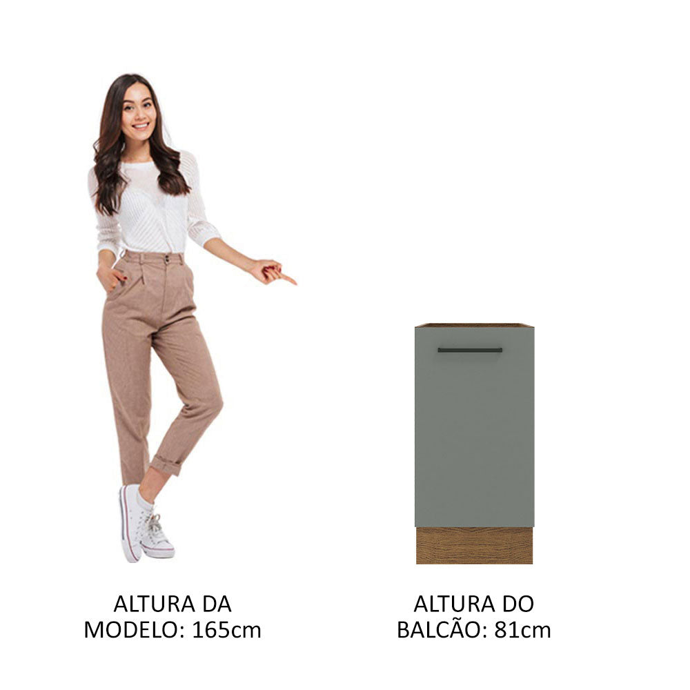 Balcão Madesa Agata 40 x 60 cm 1 Porta (Sem Tampo) Rustic/Cinza