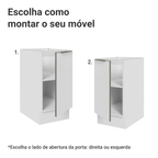 Balcão de Cozinha 40 x 60 cm 1 Porta (Sem Tampo) Branco/Branco Veludo Lux Madesa