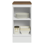 Balcão de Cozinha 40 x 60 cm 1 Porta Branco Tampo Rustic Agata Madesa