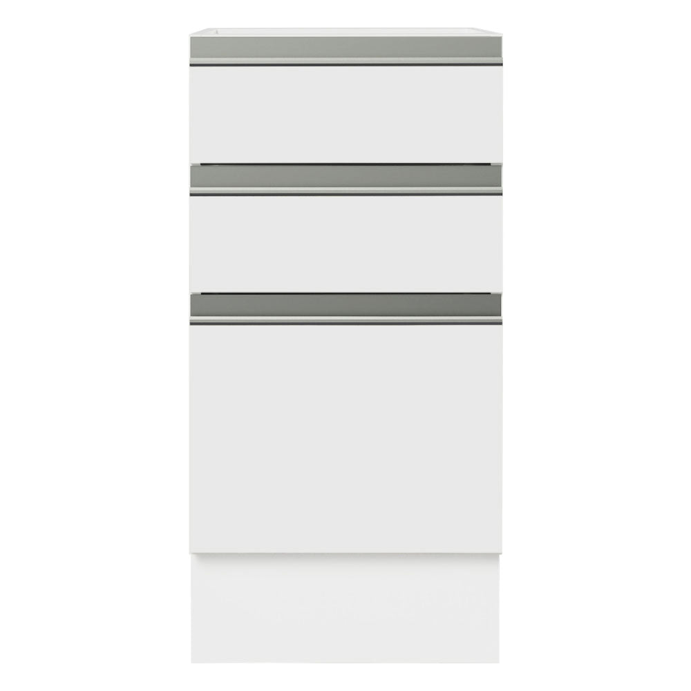 Balcão Cozinha 40 x 60 cm 3 Gavetas (Sem Tampo) Branco Glamy Madesa