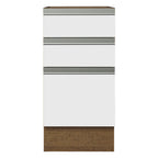 Balcão Cozinha 40 x 60 cm 3 Gavetas (Sem Tampo) Rustic/Branco Glamy Madesa