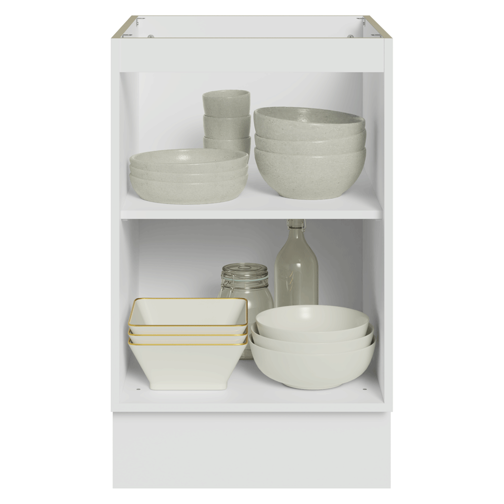 Balcão de Cozinha 50 x 60cm 1 Porta (Sem Tampo) Branco/Preto Glamy Madesa