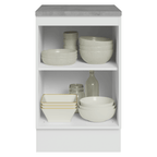 Balcão de Cozinha 50 x 60cm 1 Porta (Com Tampo) Branco/Azul Vik Madesa