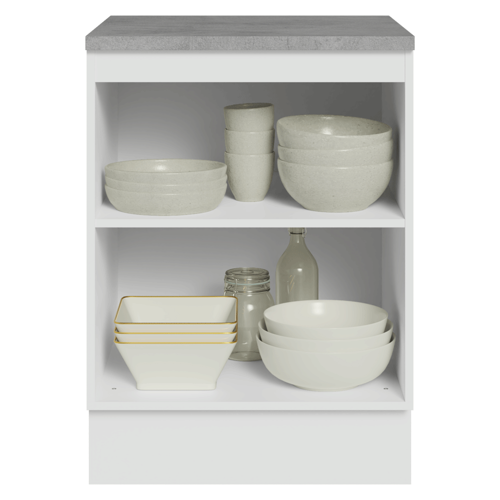 Balcão de Cozinha 60 x 60 cm 1 Porta (Com Tampo) Branco/Crema Vik Madesa