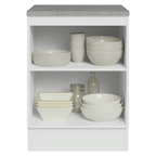 Balcão de Cozinha 60 x 60 cm 1 Porta (Com Tampo) Branco/Crema Vik Madesa