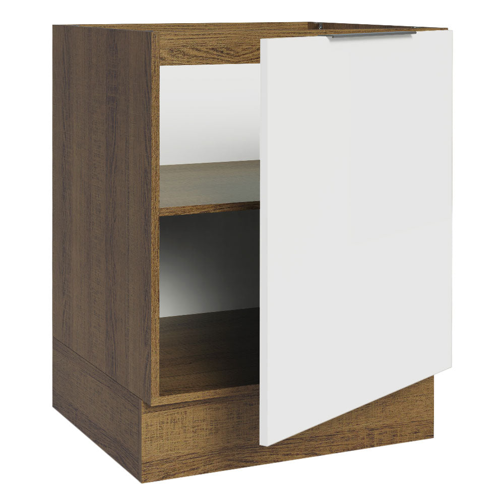 Balcão Cozinha 60 x 60 cm 1 Porta (Sem Tampo) Rustic/Branco Stella Madesa