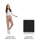 Balcão Madesa Agata 60 x 60 cm 1 Porta (Sem Tampo) Branco/Preto