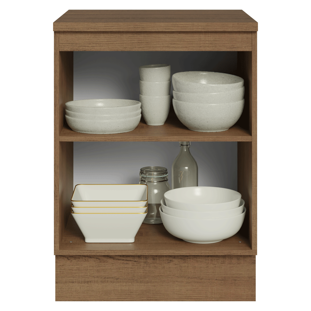 Balcão de Cozinha 60 x 60 cm 1 Porta (Com Tampo) Rustic/Crema Vik Madesa