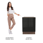 Balcão Madesa Lux 60 cm 1 Porta (Sem Tampo) Rustic/Preto