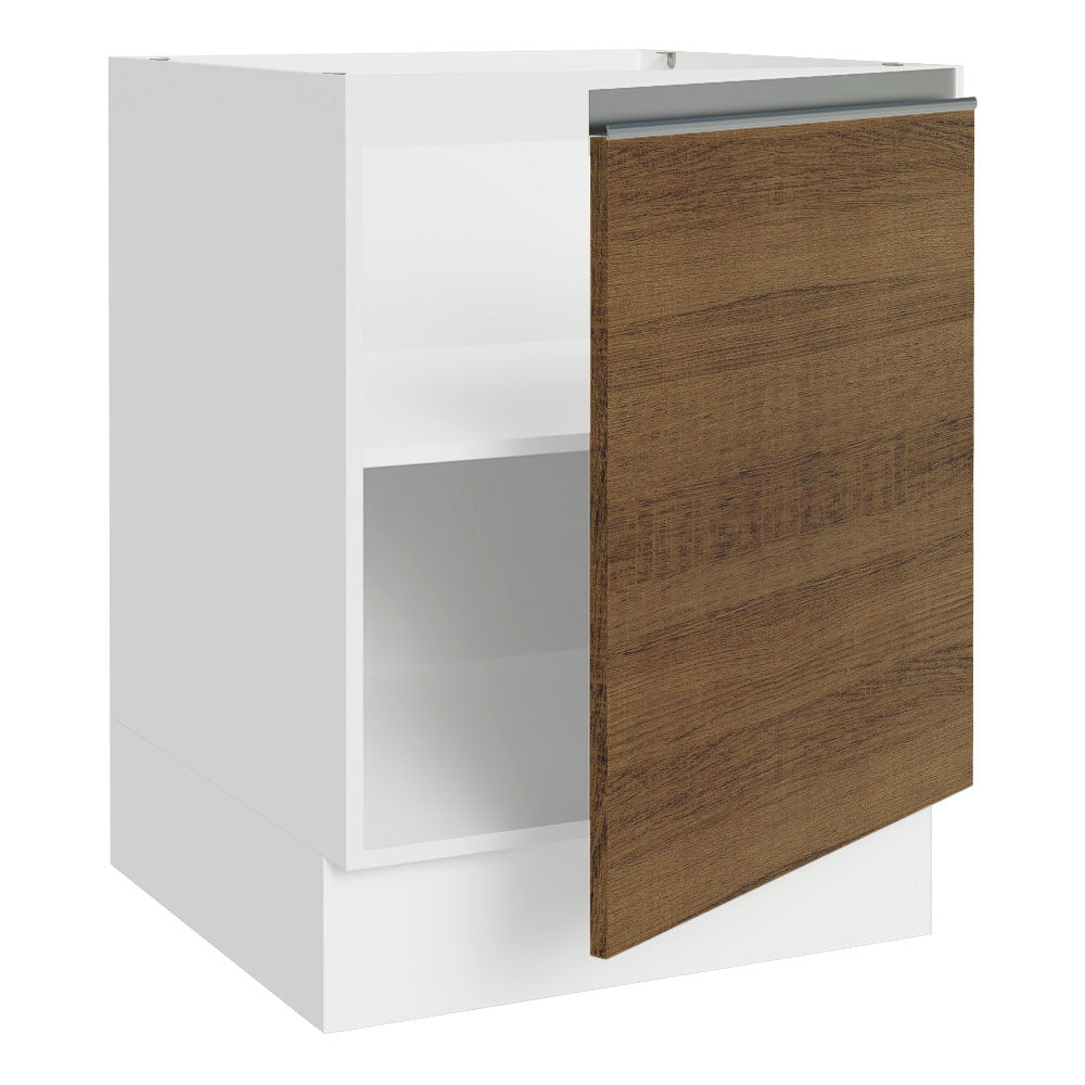 Balcão Cozinha 60 x 60 cm 1 Porta (Sem Tampo) Branco/Rustic Glamy Madesa