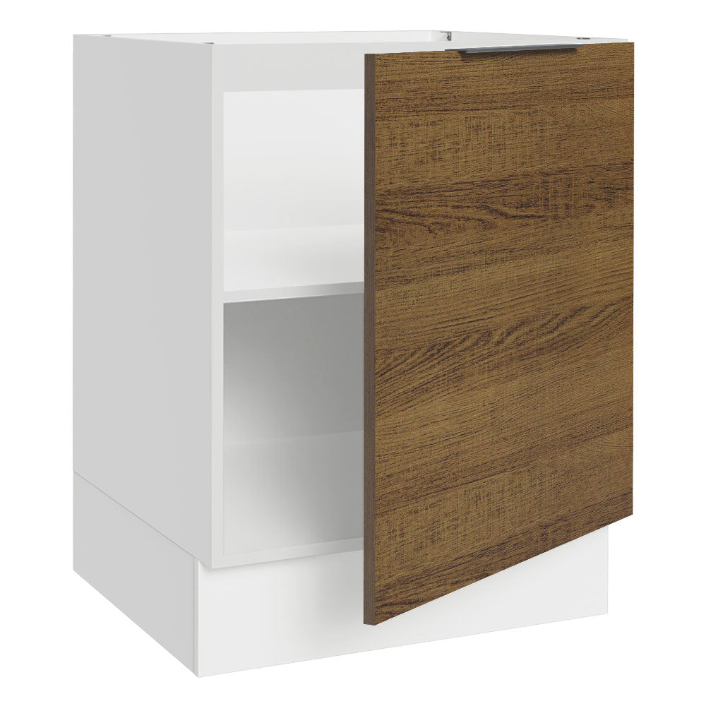 Balcão Cozinha 60 x 60 cm 1 Porta (Sem Tampo) Branco/Rustic Stella Madesa
