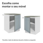 Balcão 60 x 60 cm 1 Porta (Com Tampo) Branco/Cinza Lux Madesa