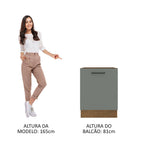 Balcão Madesa Agata 60 x 60 cm 1 Porta (Sem Tampo) Rustic/Cinza