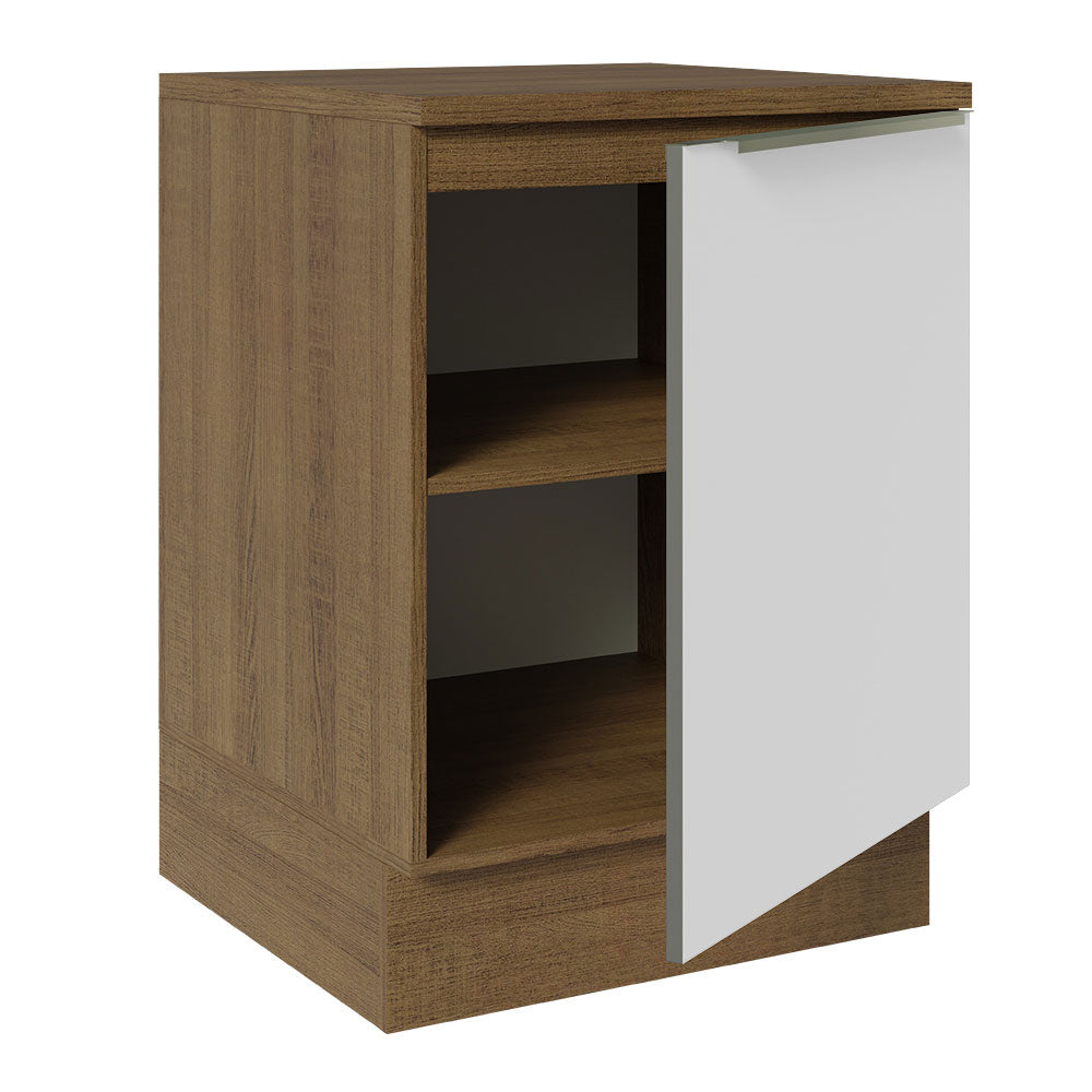 Balcão 60 cm 1 Porta Rustic/Branco Veludo Lux Madesa